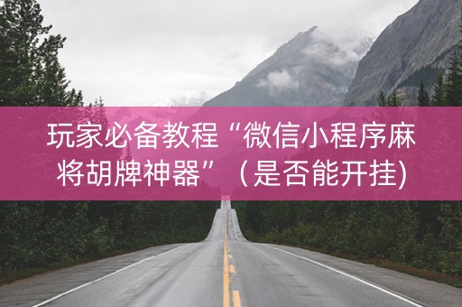 玩家必备教程“微信小程序麻将胡牌神器”（是否能开挂)