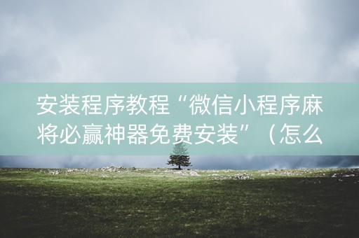 安装程序教程“微信小程序麻将必赢神器免费安装”（怎么设置才能赢)