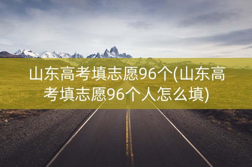山东高考填志愿96个(山东高考填志愿96个人怎么填)