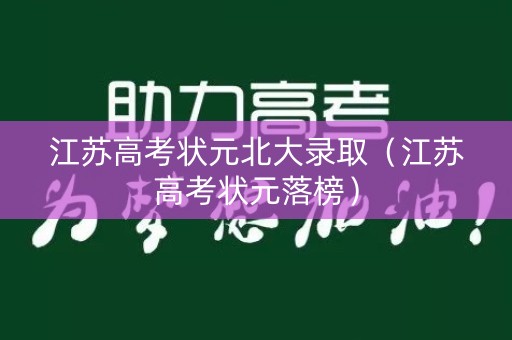 江苏高考状元北大录取（江苏高考状元落榜）