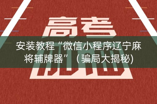 安装教程“微信小程序辽宁麻将辅牌器”（骗局大揭秘)