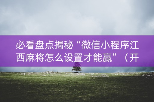 必看盘点揭秘“微信小程序江西麻将怎么设置才能赢”（开挂辅助器插件)