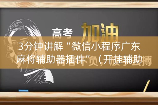 3分钟讲解“微信小程序广东麻将辅助器插件”（开挂辅助器插件)