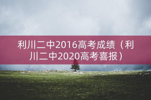 利川二中2016高考成绩（利川二中2020高考喜报）