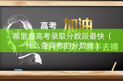 哪里查高考录取分数段最快（什么查高考的分数线）