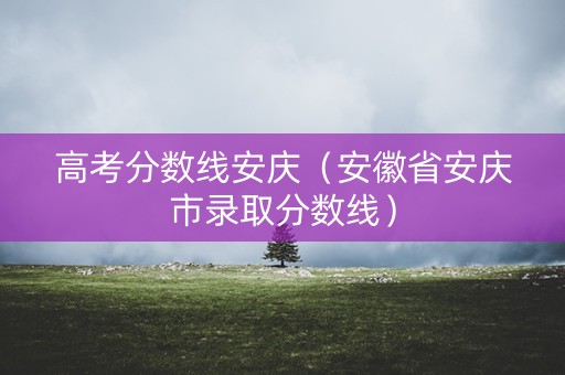 高考分数线安庆（安徽省安庆市录取分数线）