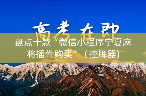 盘点十款“微信小程序宁夏麻将插件购买”（控牌器)