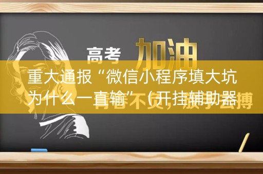 重大通报“微信小程序填大坑为什么一直输”（开挂辅助器脚本)