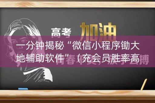 一分钟揭秘“微信小程序锄大地辅助软件”（充会员胜率高)