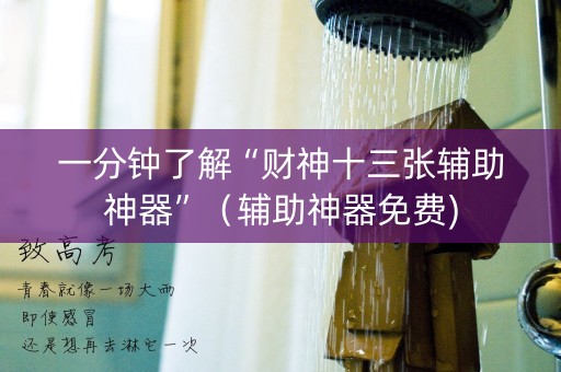 一分钟了解“财神十三张辅助神器”（辅助神器免费)