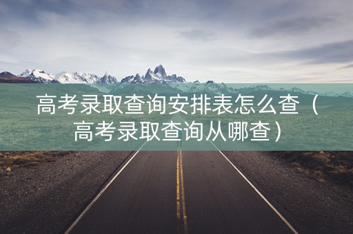 高考录取查询安排表怎么查（高考录取查询从哪查）