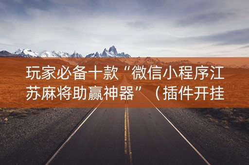 玩家必备十款“微信小程序江苏麻将助赢神器”（插件开挂免费AI)