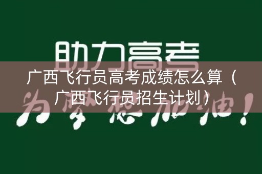 广西飞行员高考成绩怎么算（广西飞行员招生计划）