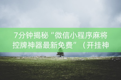 7分钟揭秘“微信小程序麻将控牌神器最新免费”（开挂神器下载)