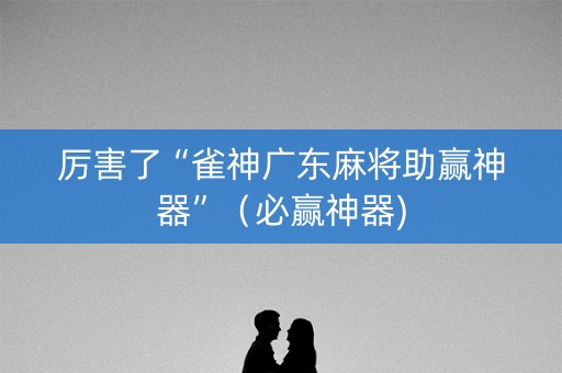 厉害了“雀神广东麻将助赢神器”（必赢神器)