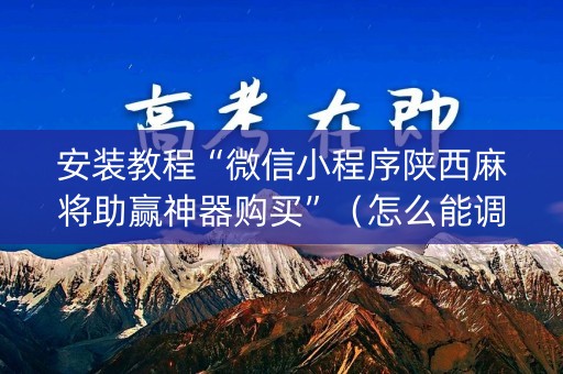 安装教程“微信小程序陕西麻将助赢神器购买”（怎么能调好牌)