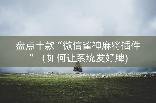 盘点十款“微信雀神麻将插件”（如何让系统发好牌)