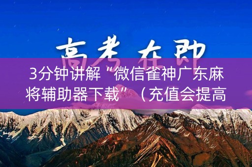 3分钟讲解“微信雀神广东麻将辅助器下载”（充值会提高胜率么)