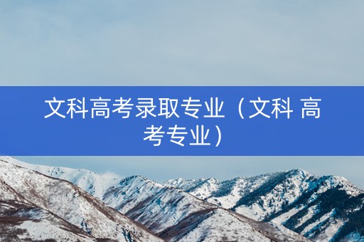 文科高考录取专业（文科 高考专业）