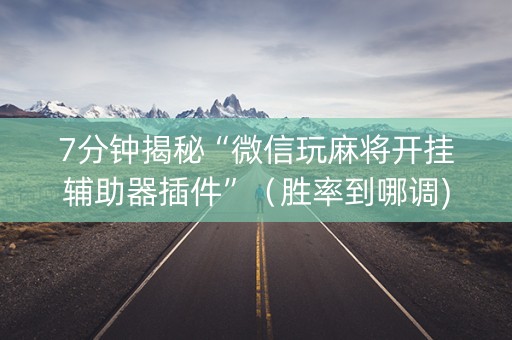 7分钟揭秘“微信玩麻将开挂辅助器插件”（胜率到哪调)