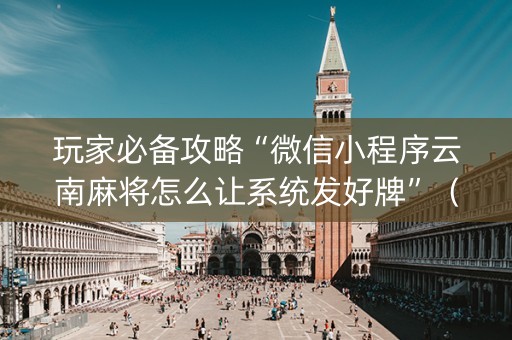 玩家必备攻略“微信小程序云南麻将怎么让系统发好牌”（装挂怎么安装)