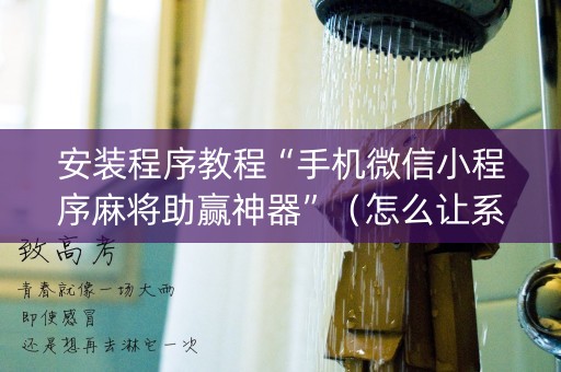 安装程序教程“手机微信小程序麻将助赢神器”（怎么让系统给你发好牌)