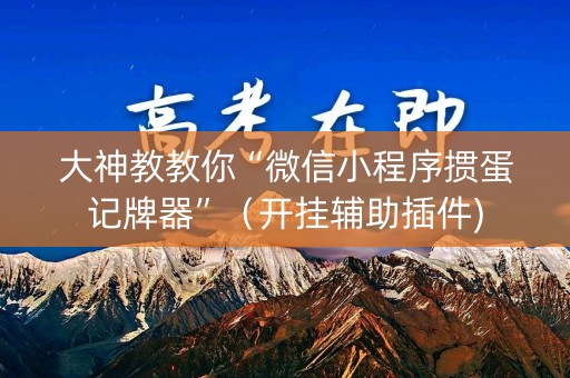 大神教教你“微信小程序掼蛋记牌器”（开挂辅助插件)