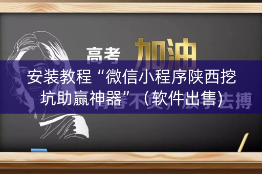 安装教程“微信小程序陕西挖坑助赢神器”（软件出售)