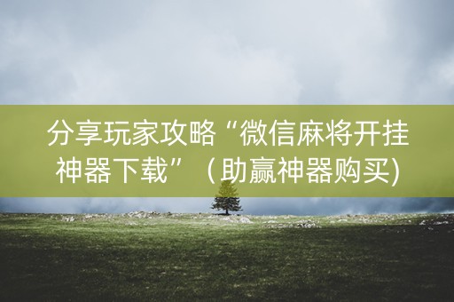 分享玩家攻略“微信麻将开挂神器下载”（助赢神器购买)
