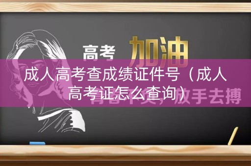 成人高考查成绩证件号（成人高考证怎么查询）