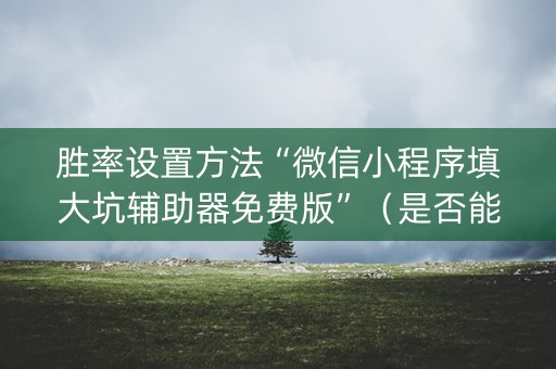 胜率设置方法“微信小程序填大坑辅助器免费版”（是否能开挂)
