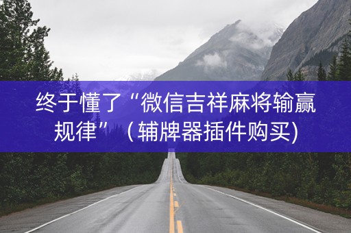 终于懂了“微信吉祥麻将输赢规律”（辅牌器插件购买)