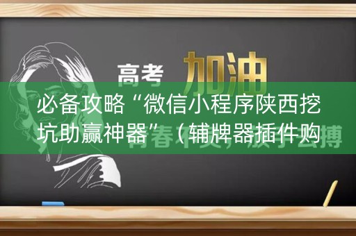 必备攻略“微信小程序陕西挖坑助赢神器”（辅牌器插件购买)