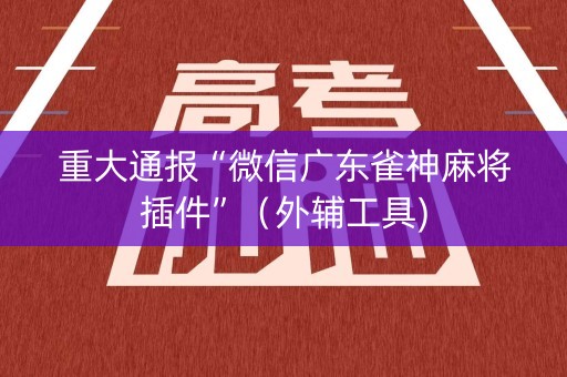 重大通报“微信广东雀神麻将插件”（外辅工具)