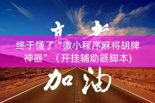 终于懂了“微小程序麻将胡牌神器”（开挂辅助器脚本)
