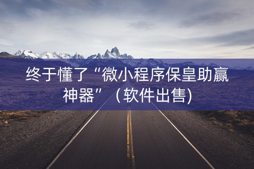 终于懂了“微小程序保皇助赢神器”（软件出售)
