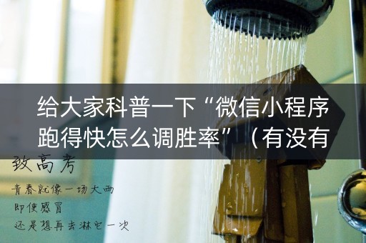 给大家科普一下“微信小程序跑得快怎么调胜率”（有没有猫腻)