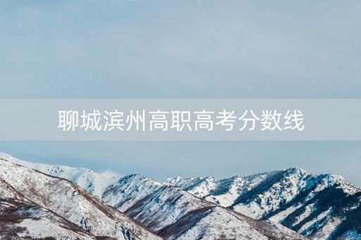 聊城滨州高职高考分数线