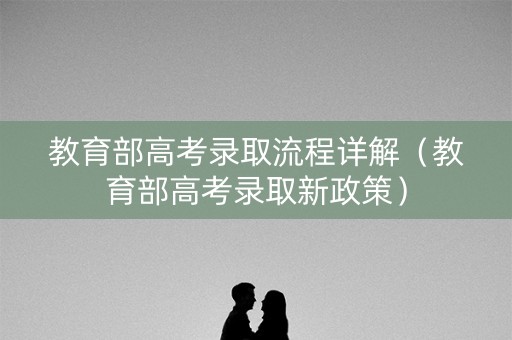 教育部高考录取流程详解（教育部高考录取新政策）