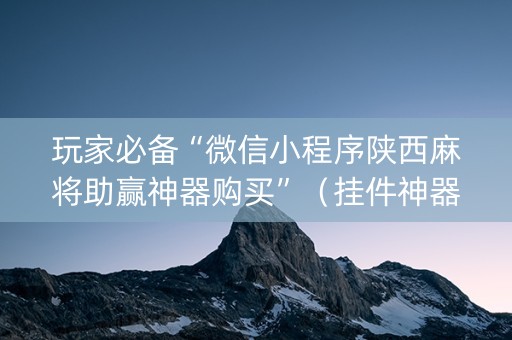 玩家必备“微信小程序陕西麻将助赢神器购买”（挂件神器)