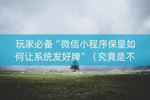 玩家必备“微信小程序保皇如何让系统发好牌”（究竟是不是有挂)