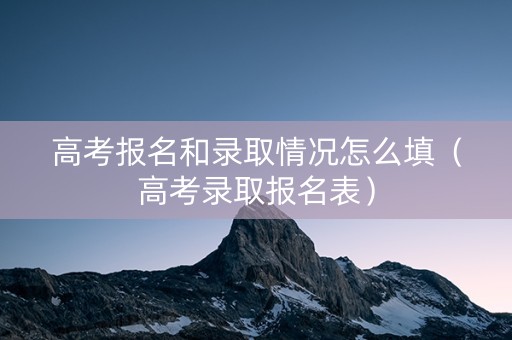 高考报名和录取情况怎么填（高考录取报名表）