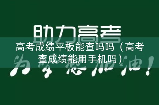 高考成绩平板能查吗吗（高考查成绩能用手机吗）