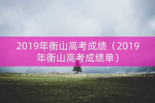 2019年衡山高考成绩（2019年衡山高考成绩单）