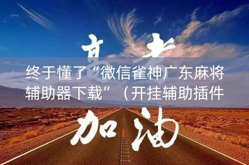 终于懂了“微信雀神广东麻将辅助器下载”（开挂辅助插件)
