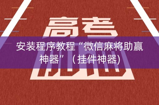 安装程序教程“微信麻将助赢神器”（挂件神器)