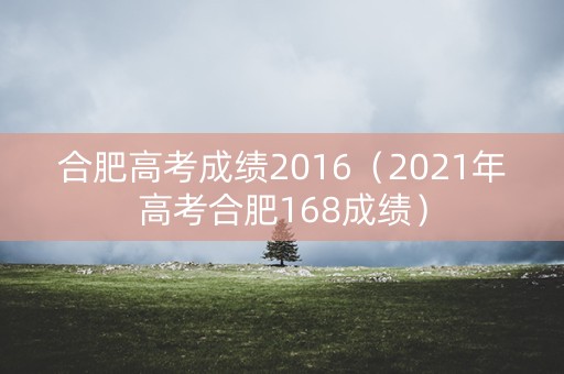 合肥高考成绩2016（2021年高考合肥168成绩）