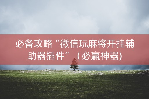 必备攻略“微信玩麻将开挂辅助器插件”（必赢神器)