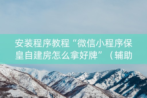 安装程序教程“微信小程序保皇自建房怎么拿好牌”（辅助神器免费)