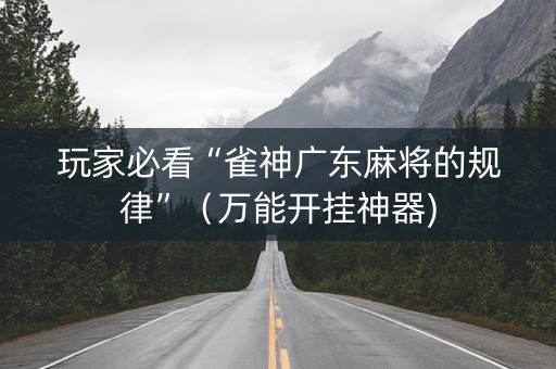 玩家必看“雀神广东麻将的规律”（万能开挂神器)